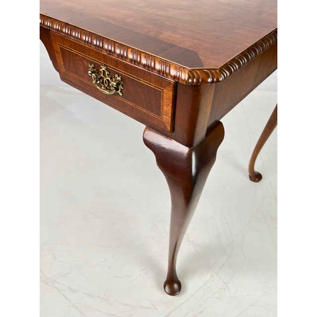 Wood Late 20th Century Baker Furniture Chippendale Style Walnut Writing Desk For Sale - Image 7 of 18