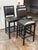 Italian Buying & Design Italian Black Leather Barstools, Set of Three For Sale - Image 3 of 12