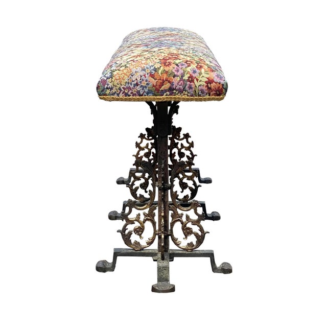 Early 20th Century Arts & Crafts Wrought Iron & Bronze Window Bench With Nautical Ships Attributed to Oscar Bach For Sale - Image 10 of 10