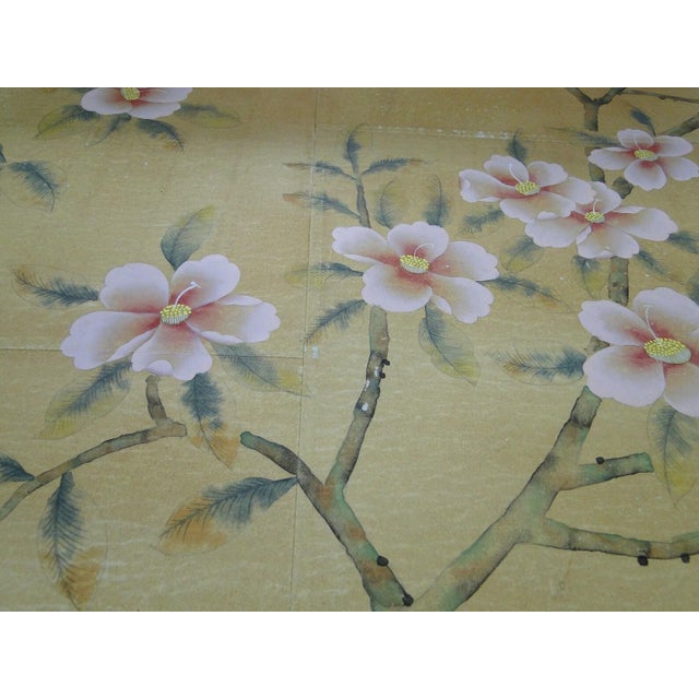 Not Yet Made - Made To Order 36" * H96"/Panel * 4ps,Brown-Yellow Magnolia Wallpaper, Magnolia‌ Wallpaper Mural, 4 Panels For Sale - Image 5 of 8