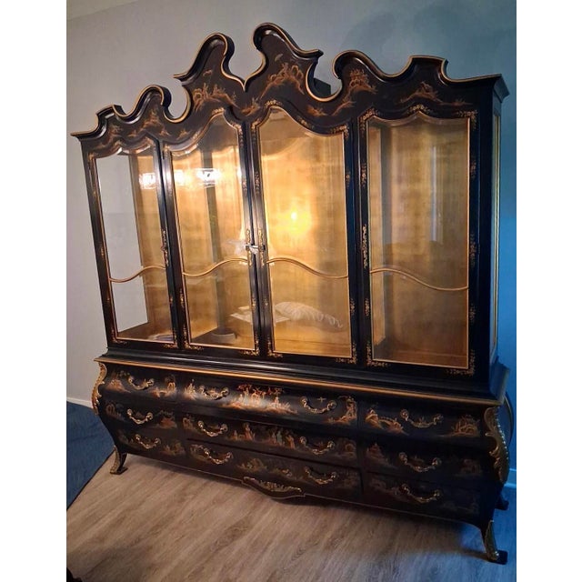 Monumental Chinoiserie China/Display Cabinet From Union National For Sale - Image 11 of 11