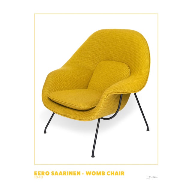 A warm, sculptural portrait of an Eero Saarinen Womb Chair. Photographed by Christopher Dibble, this contemporary still-...