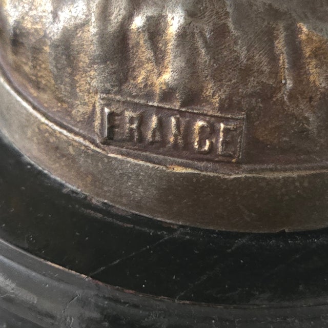 Antique Julian Causse (French, 1869-1914) Pervenche Spelter Sculpture Signed For Sale - Image 9 of 13