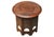 Wood Antique Middle Eastern Circular Carved Table with Repetitive Brass Floral Patterns, 1890s For Sale - Image 7 of 8