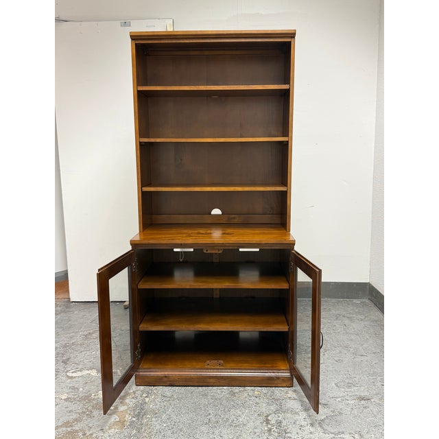 Pottery Barn William Sonoma for Pottery Barn Printer's Two Piece Storage Bookcase For Sale - Image 4 of 12