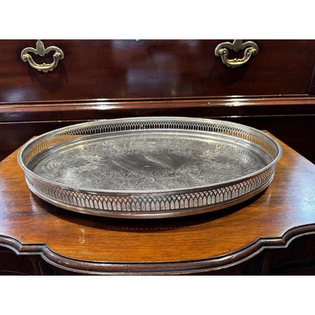 Silver Plate Tray Very good quality indeed. 41.5 x 32 cms Is a used item so will have signs of use and wear.