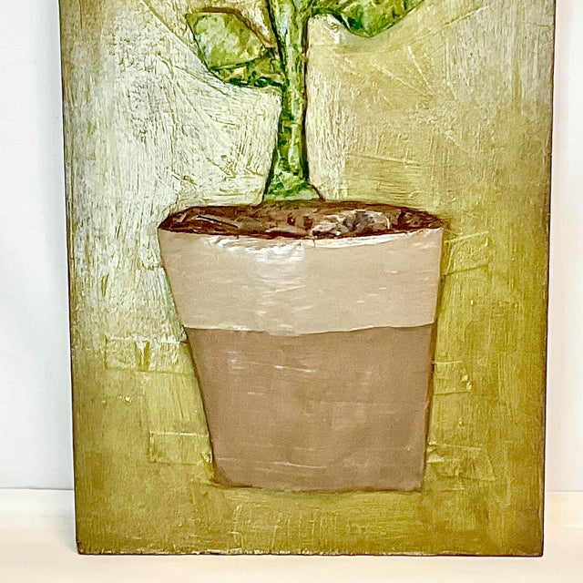 1970s 1970s Vintage Boho Chic Folk Art Paper Mache’ Flora Tree Wall Sculpture For Sale - Image 5 of 11