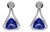 Natural Tanzanite Earring With Diamond in 18k Gold For Sale