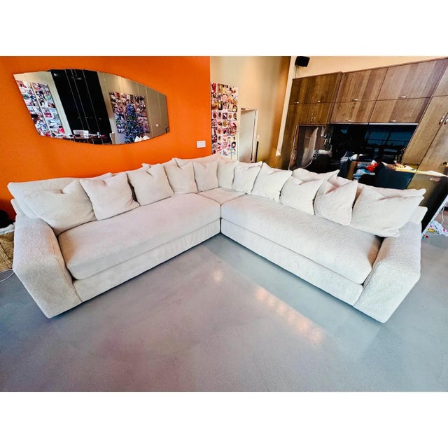 Mid-Century Modern Coco Republic Natural Fabric 3+ Piece Sectional For Sale - Image 3 of 3