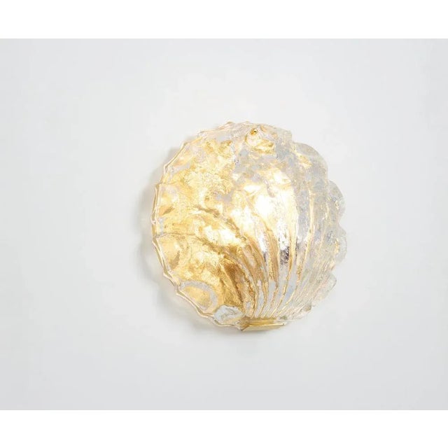 1970s Murano Glass Shell Wall Light attributed to Limburg, Germany, 1970s For Sale - Image 5 of 11