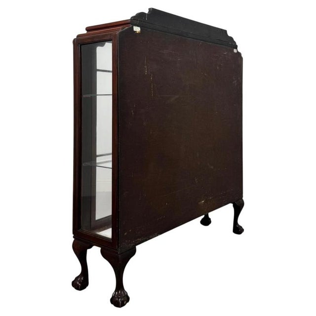 Antique Early 20th Century English Edwardian Mahogany Vitrine Cabinet For Sale - Image 9 of 11