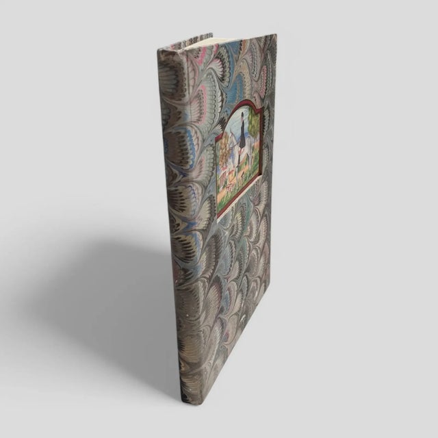 Paper Vintage Italian Il Papiro Marbled Equestrian Sketchbook Notebook For Sale - Image 7 of 12
