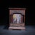 Brown 1960s Carved Hardwood Square Brush Pot, Chinoiserie Four Gentlemen Pen Holder For Sale - Image 8 of 9