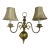 Vintage Leviton Dutch Colonial Style Solid Brass Two Wall Light Sconce With Shad For Sale
