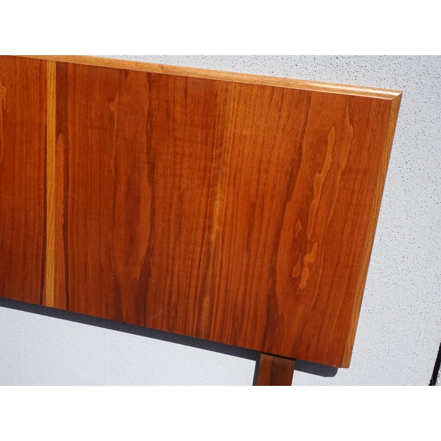 Wood Pair of Vintage Mid Century Modern Brown Twin Headboards by Lane Furniture Co. For Sale - Image 7 of 12