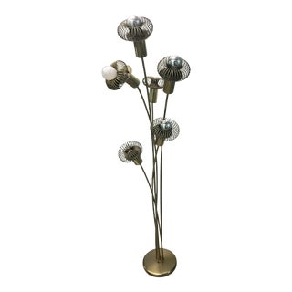 Vintage Gold & Spring Floor Lamp For Sale
