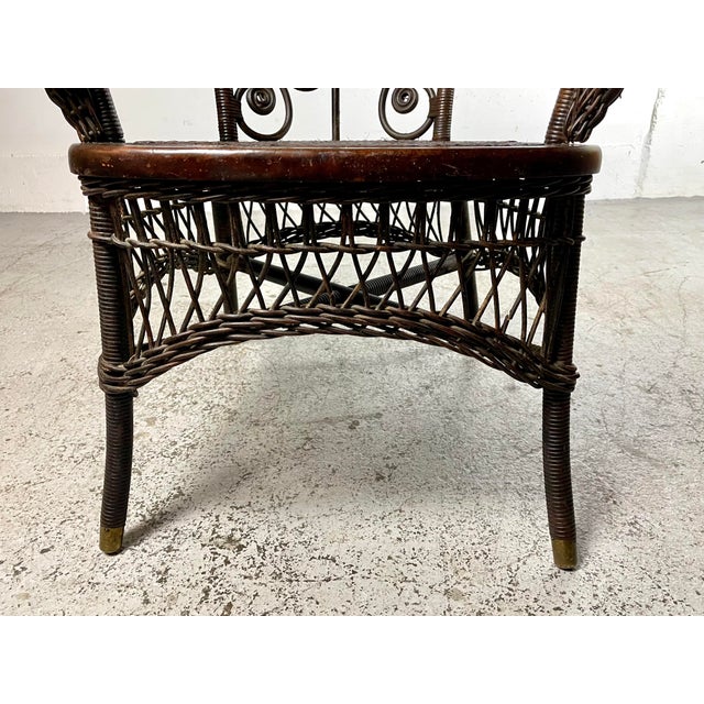 Antique American 19th Century Heywood Wakefield Wicker Rattan Cane Chair Chairish