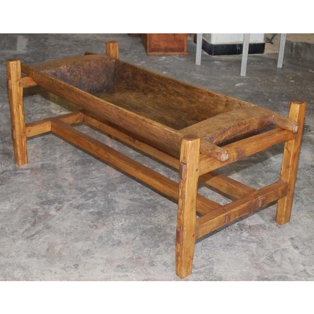 Rustic Large Antique Doughset Planter or Coffee Table For Sale - Image 3 of 10