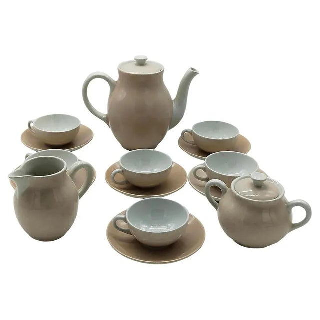Ceramic Porcelain Tea Service, Italy, 1930s, Set of 9 For Sale - Image 7 of 7