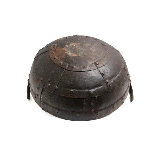 Farmhouse Vintage Round Hand Hammered Metal Bowl W/ Two Handles For Sale - Image 3 of 10