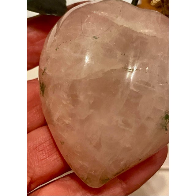 Asian Rose Quartz Carved Plum/Peach Fruit Hard Stone Leaves For Sale - Image 6 of 9