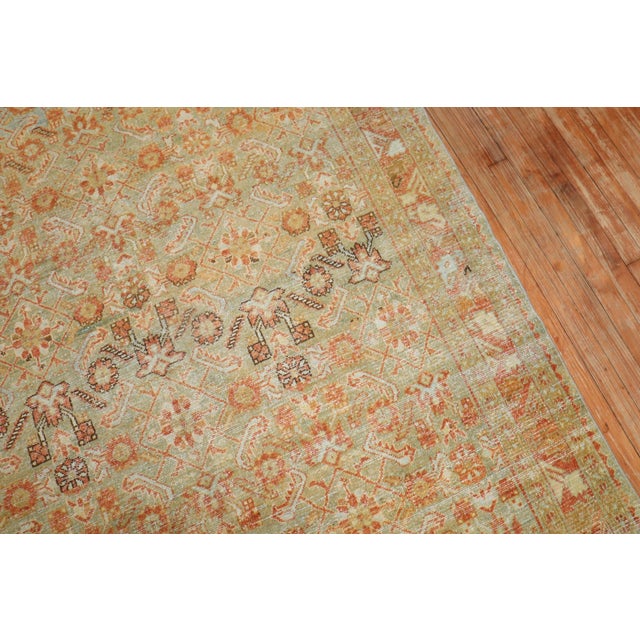Antique Zabihi Collection Light Green Gallery Persian Malayer Rug For Sale - Image 10 of 10