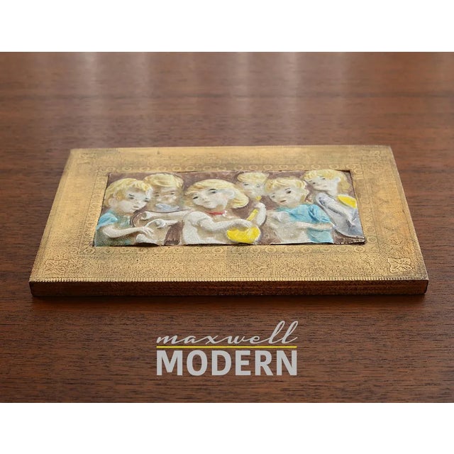 Mid Century Italian Ceramic Children Choir Wall Plaque For Sale - Image 4 of 8
