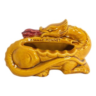 Mid-Century Ashtray with Fire-Dreathing Salamander from Cognac Monnet, 1970s For Sale