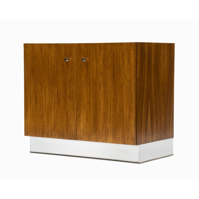 Pair of Vintage Mid Century Zebrawood and Chrome Cabinets by Milo Baughman For Sale - Image 11 of 15