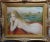Sheldon C Schoenberg- Nude Blonde Laying on a outdoor field-Painting Pastel painting on paper under glass -Signed and...