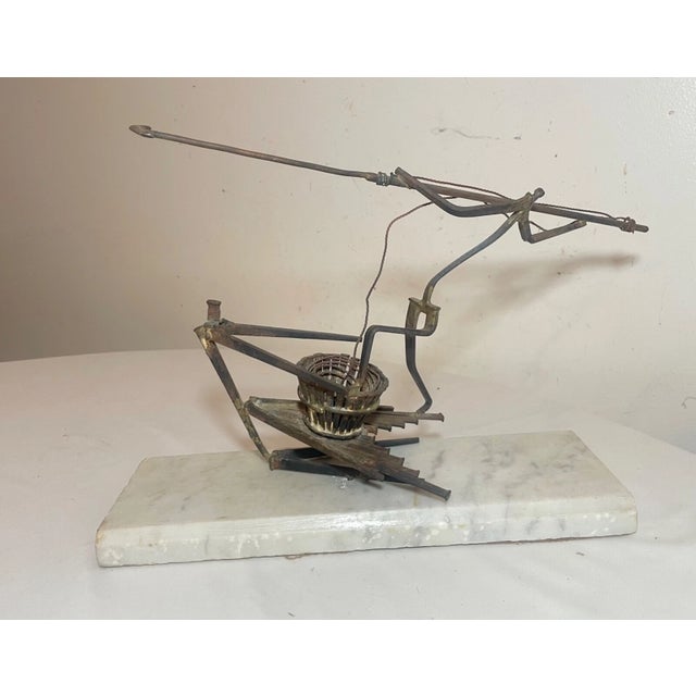 Up for sale is a nice quality antique handmade brutalist figural nail art sculpture. It's made of solid wrought iron nails...