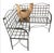 Rustic Vintage Wrought Iron Corner Bench With Terracotta Cat Statue Planer For Sale - Image 3 of 12
