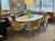 Beige Knoll Saarinen Executive Arm Dining Chairs in Sand Mohair, Walnut Legs For Sale - Image 8 of 9
