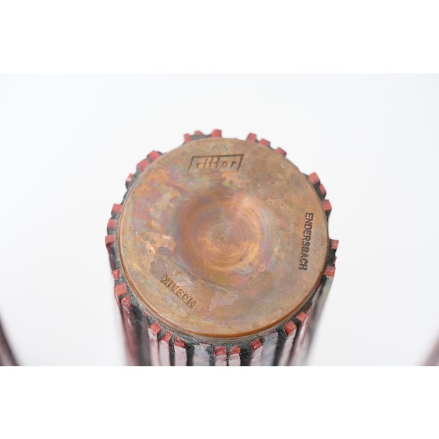 Mid-Century Modern Pottery Mosaik Red Vases from Ritter, 1960s, Set of 3 For Sale - Image 14 of 16