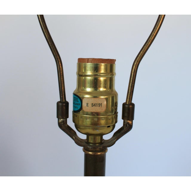 Vintage Brass Chinoiserie Table Lamp W/ Greek Key Detail For Sale - Image 14 of 18