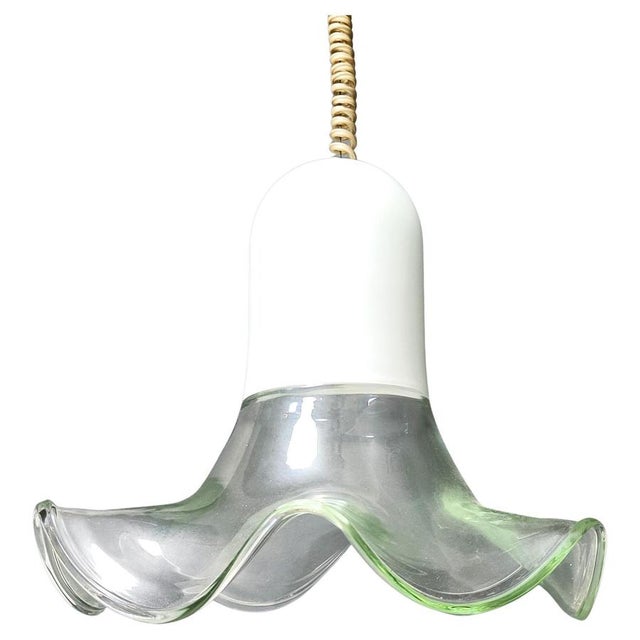 Murano Glass Pendant Light attributed to Roberto Pamio and Renato Toso for Leucos, 1970s For Sale - Image 12 of 12