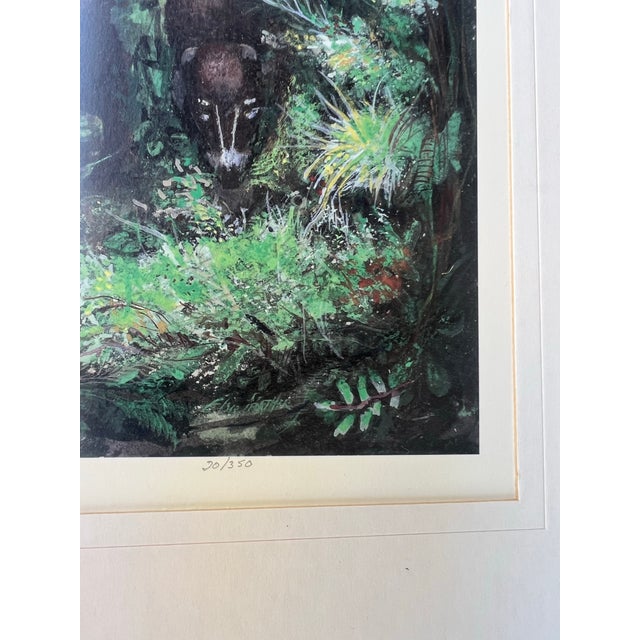 Late 20th Century Late 20th Century Framed Art of Coatis Animal in the Woods Signed and Numbered For Sale - Image 5 of 8