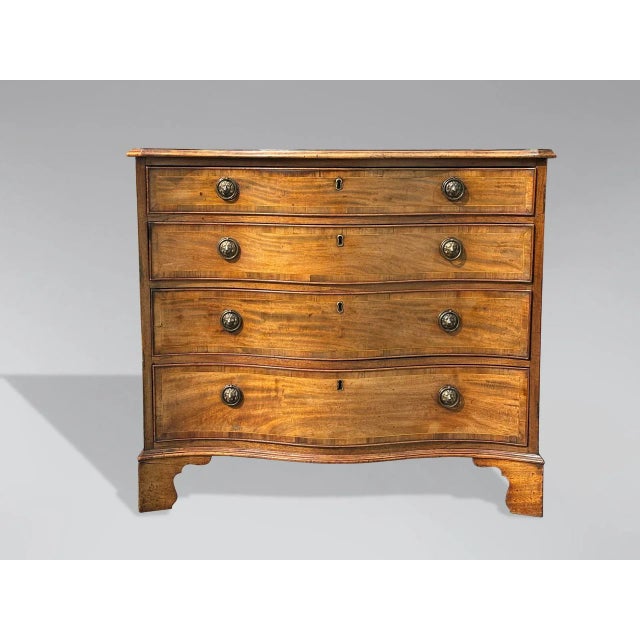 Brown Antique George III Serpentine Chest of Drawers, 1790 For Sale - Image 8 of 13