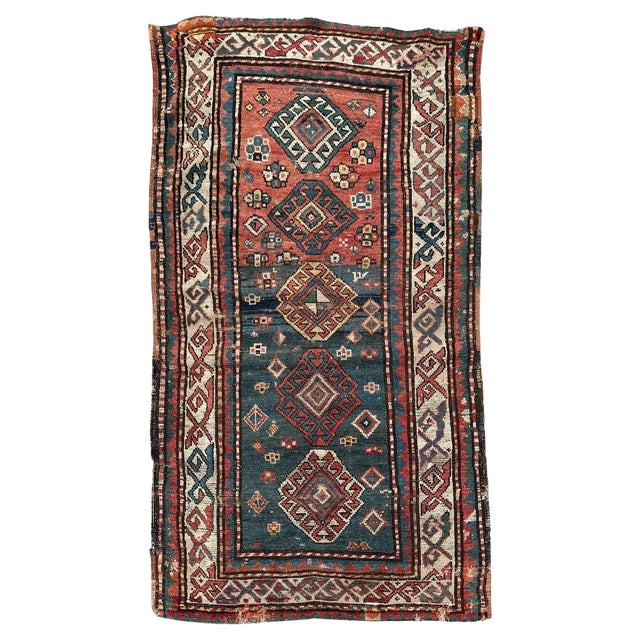 Antique Kazak Rug, 1890s For Sale