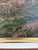 This antique original landscape oil painting, from around the 1920s, shows a country landscape with rolling hills, a...