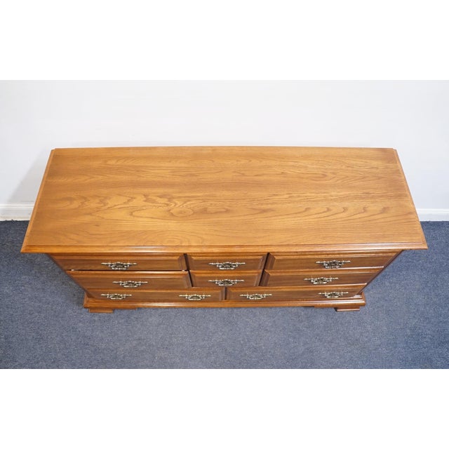 Late 20th Century Sumter Cabinet Co. Sterling Oak Collection Country French 60" Triple Dresser 1860-993 For Sale - Image 5 of 13