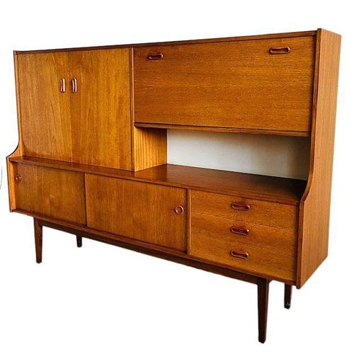 Mid-Century Modern Vintage Highboard in Teak, 1960s For Sale - Image 3 of 13