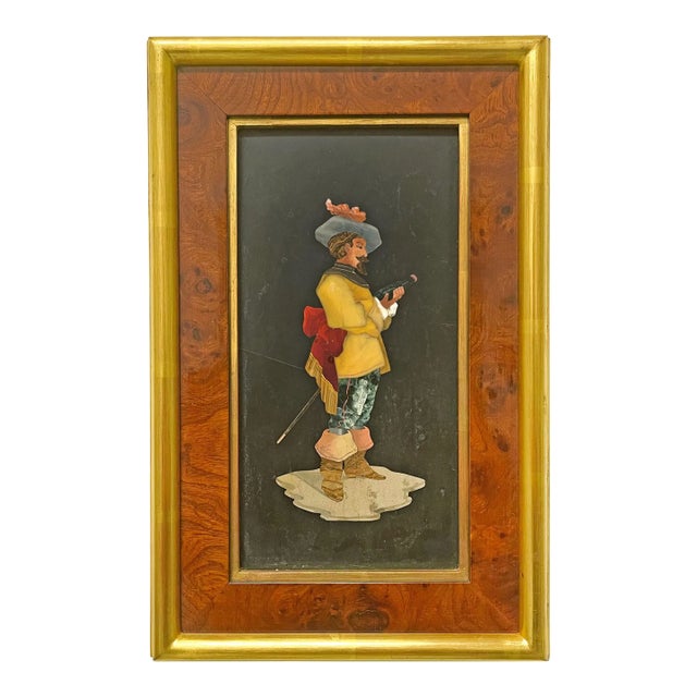 19th Century Italian Pietra Dura Plaque, Framed For Sale