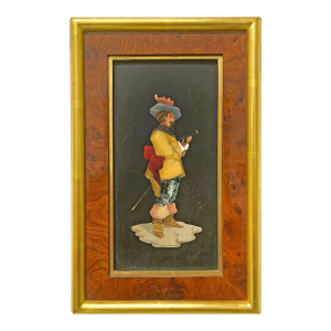 19th Century Italian Pietra Dura Plaque, Framed