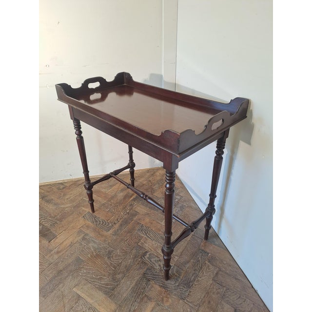 Wood Chippendale Style Mahogany Tray on Stand, 1900s For Sale - Image 7 of 7
