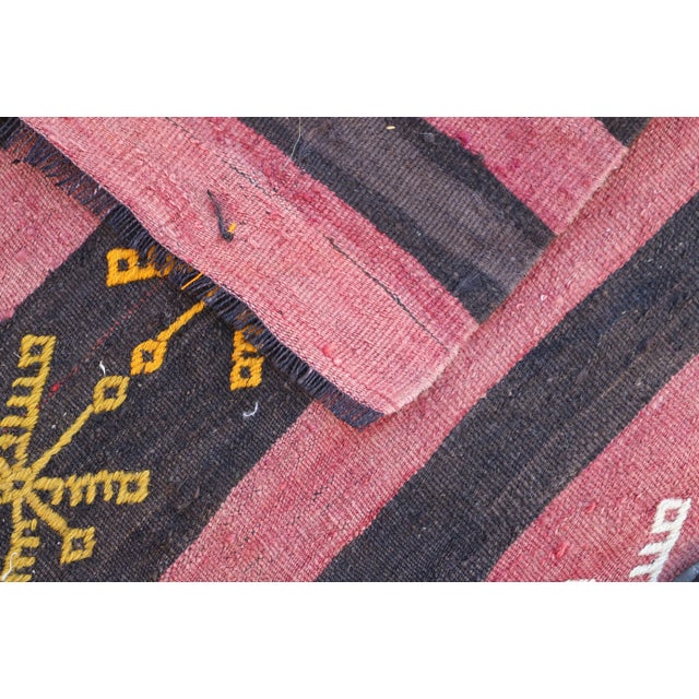 Textile 1970s Antique Hand Knotted Tribal Kilim Rug For Sale - Image 7 of 8