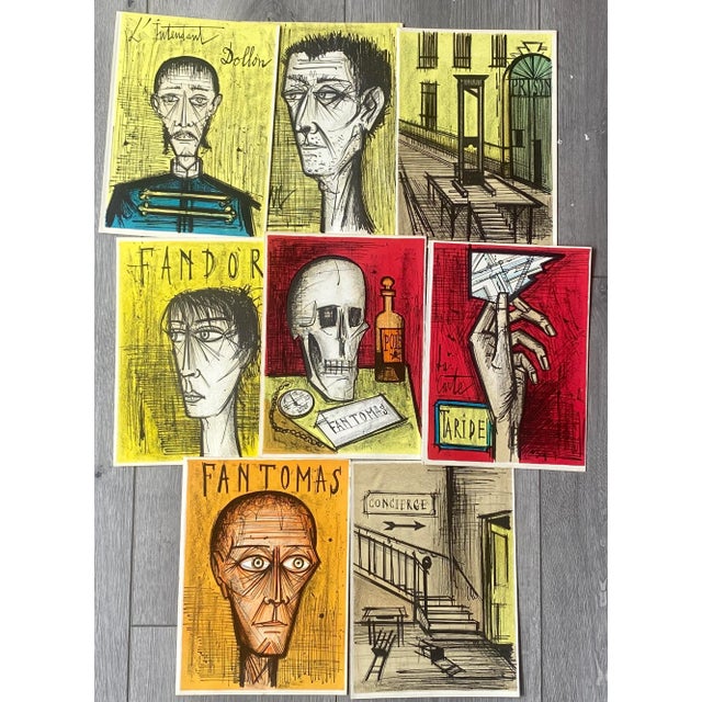 Bernard Buffet, Fantomas Series, 1967, Lithographs, Set of 9 For Sale - Image 6 of 12