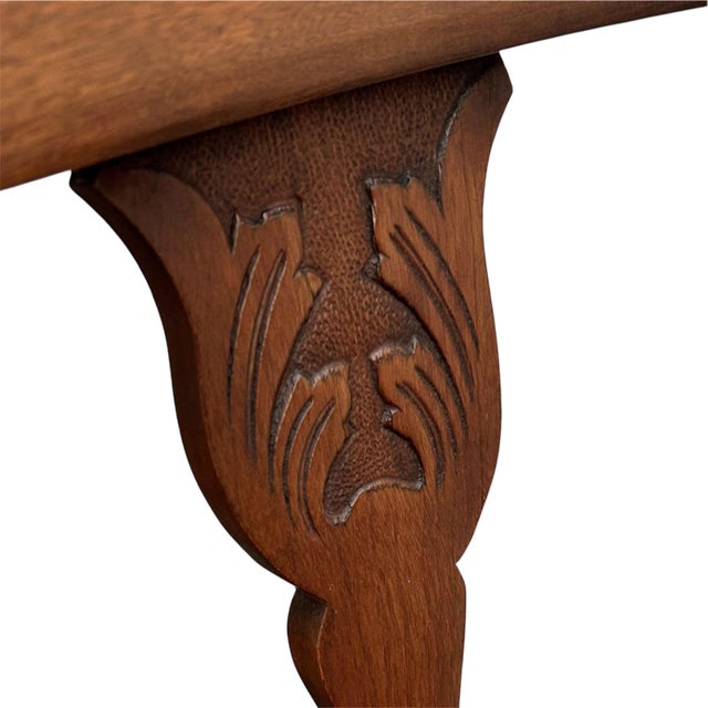 Wood Antique Edwardian Mahogany Tub Chair With Red Suede Seat For Sale - Image 7 of 12