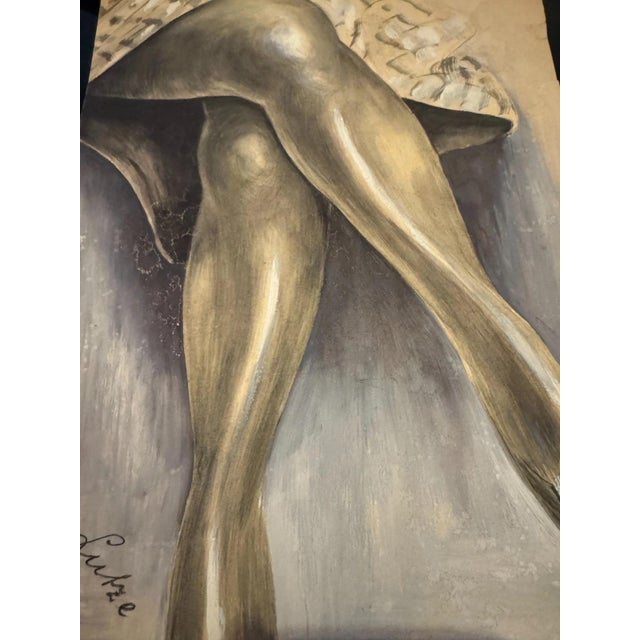 1920s Karl H. Berberich, Legs, Oil Painting on Canvas For Sale - Image 5 of 13