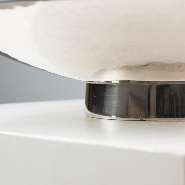 1950s Hammered Silver-Plated Metal Bowl, 1950 For Sale - Image 5 of 6